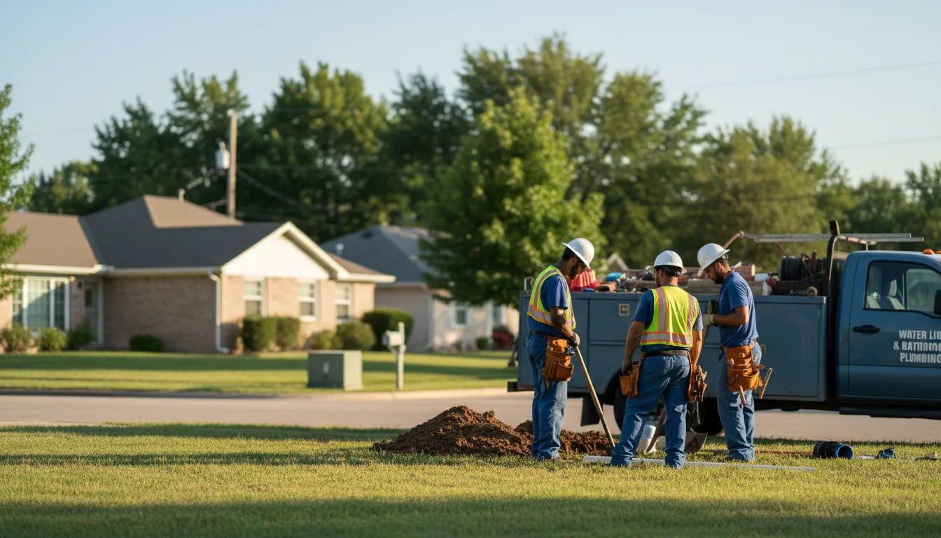 Residential water line and bathroom plumbing service in Georgetown, TX